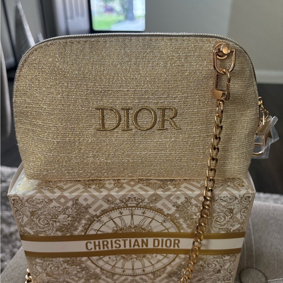 Brand New Dior 2024 Holiday Cosmetic Pouch Bag with Crossbody Chain - Picture 13 of 14